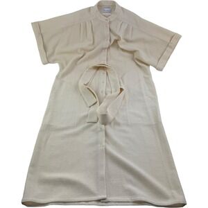 RAEY‎ Virgin Wool & Polyamide Cream Beach Cover Dress - Size 10 - Silk Lined